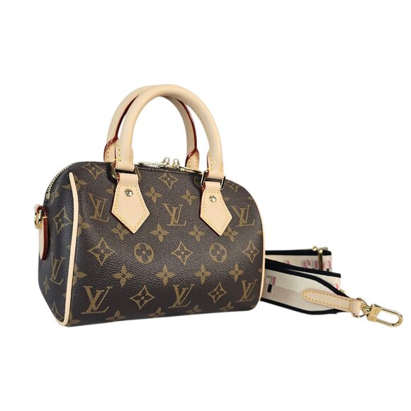 NEW LOUIS VUITTON Speedy Bandoulière 20 Monogram Guitar  Strap Shoulder 2 Way - Picture 2 of 16